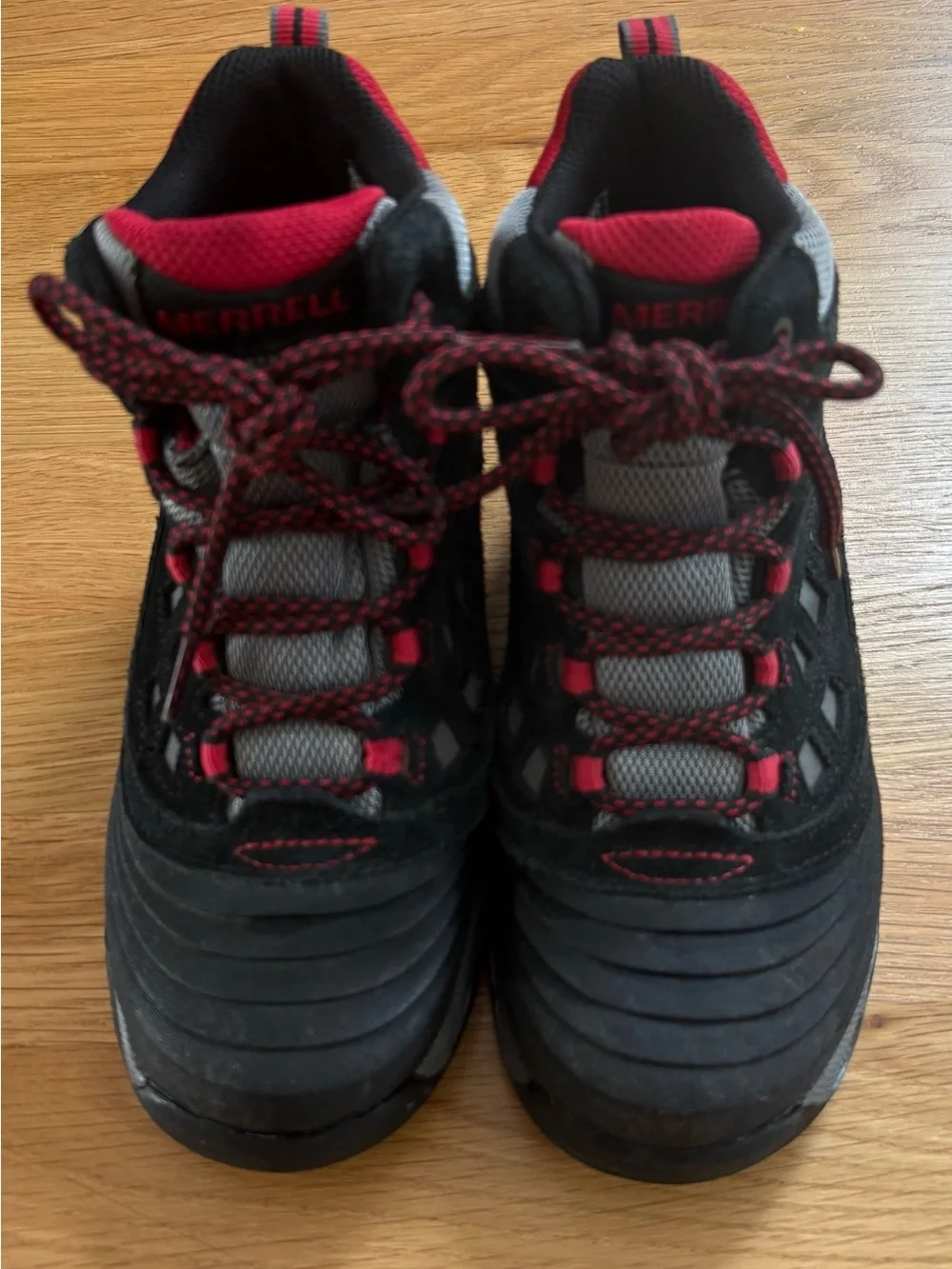 Kids Waterproof Black and Red Outdoor Boots